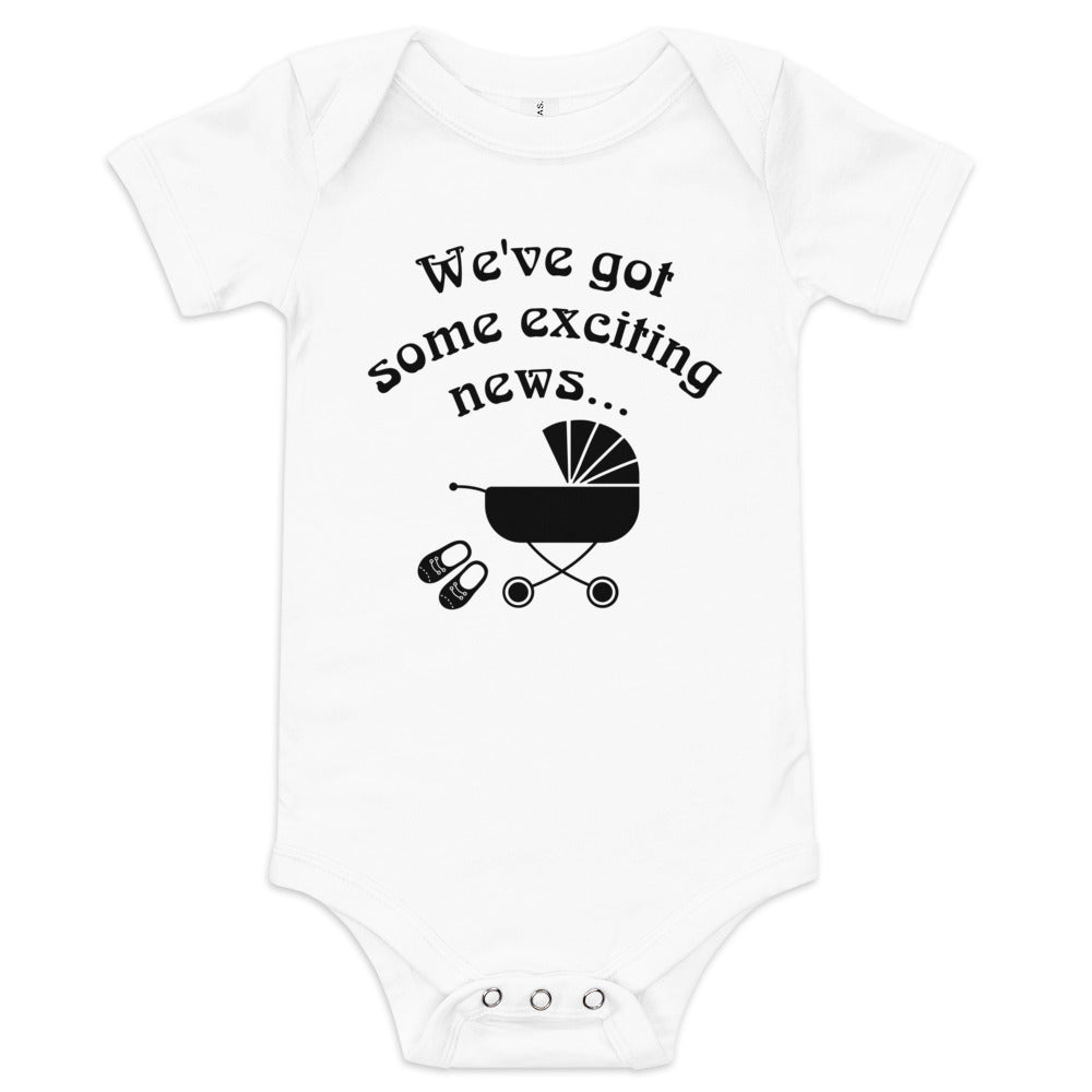Baby short sleeve one piece We've Got Some Exciting News