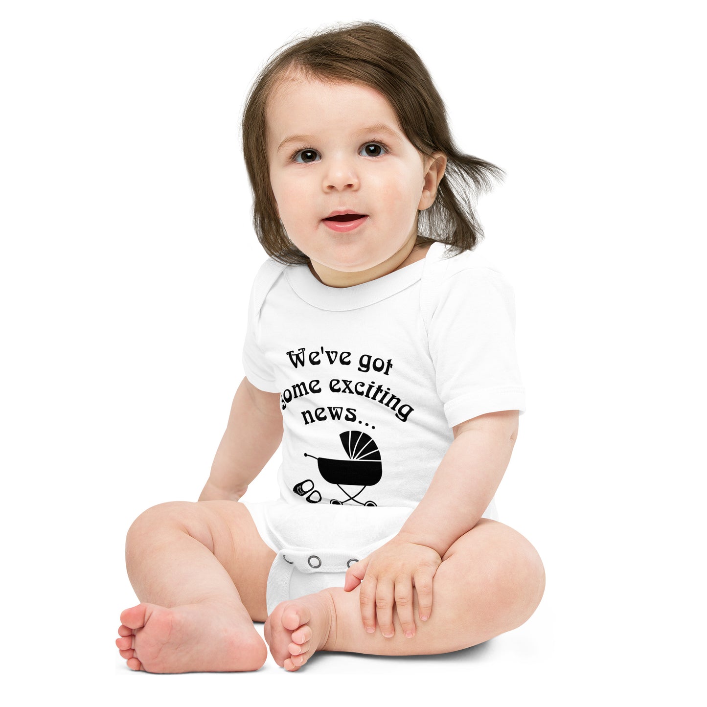 Baby short sleeve one piece We've Got Some Exciting News