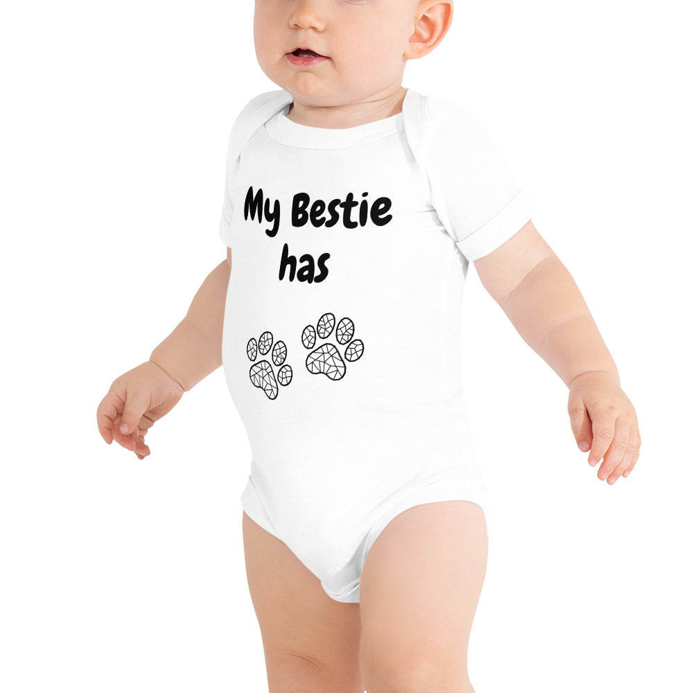 Baby short sleeve one piece My Bestie Has Paws