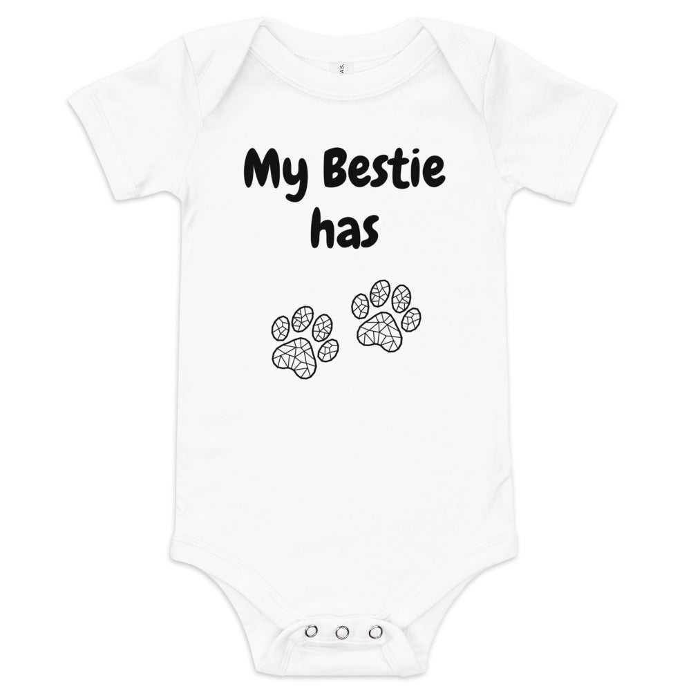 Baby short sleeve one piece My Bestie Has Paws