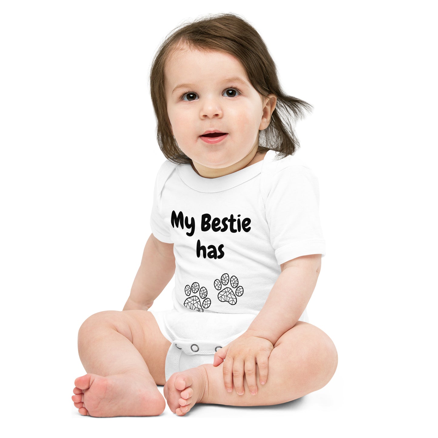 Baby short sleeve one piece My Bestie Has Paws