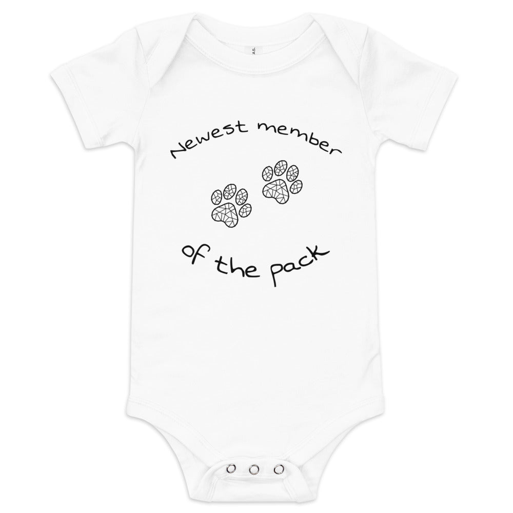 Baby short sleeve one piece Newest Member of the Pack