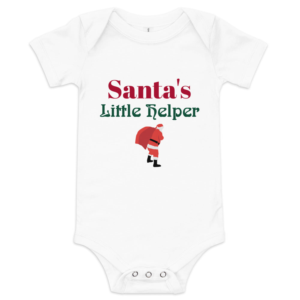 Baby short sleeve one piece Santa's Little Helper