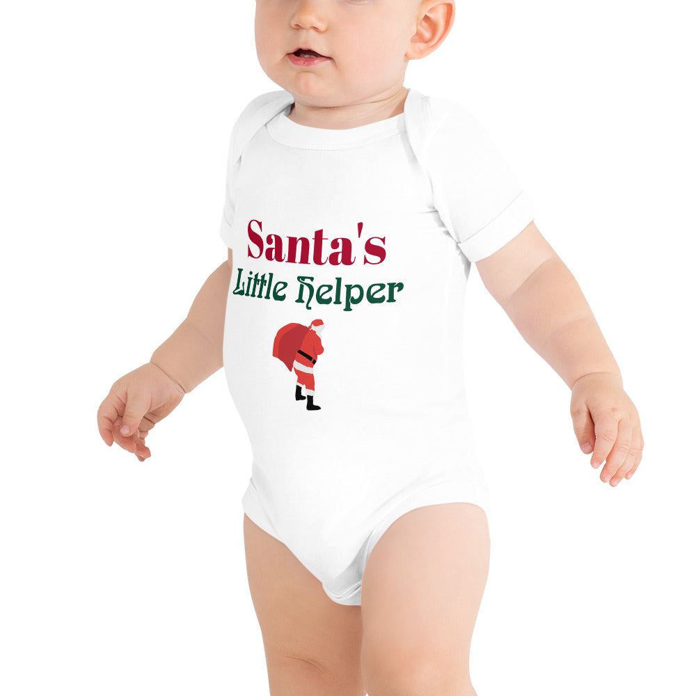 Baby short sleeve one piece Santa's Little Helper