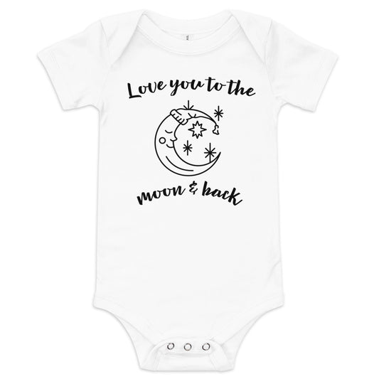 Baby short sleeve one piece Love You To The Moon & Back