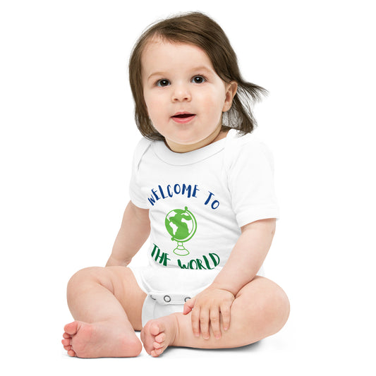 Baby short sleeve one piece Welcome To The World