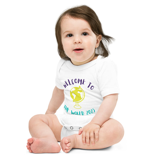 Baby short sleeve one piece Welcome To The World 2023