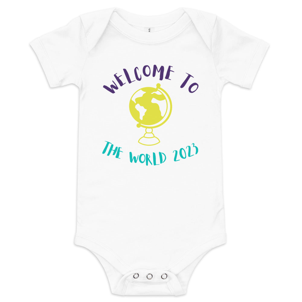 Baby short sleeve one piece Welcome To The World 2023