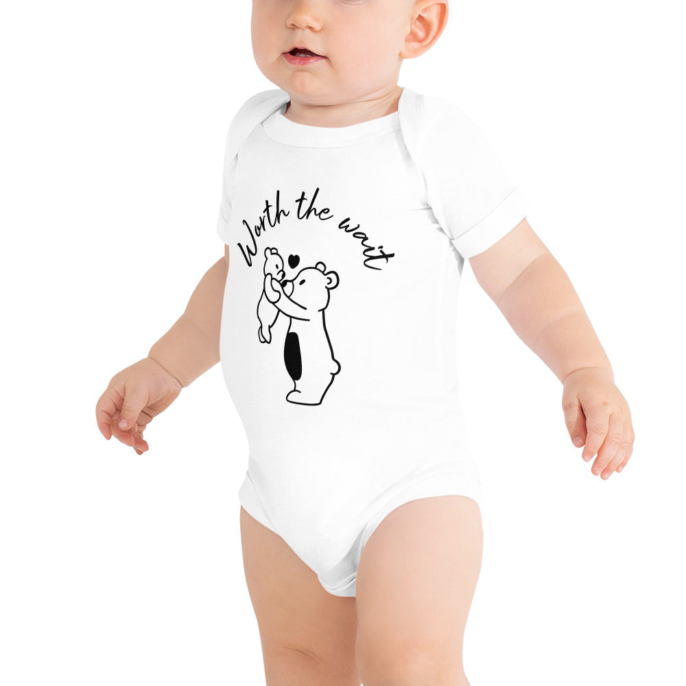 Baby short sleeve one piece Worth The Wait (bear)