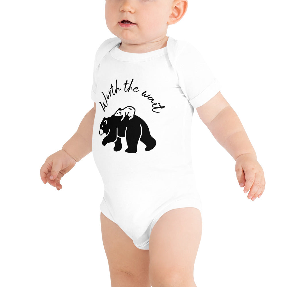 Baby short sleeve one piece Worth The Wait (polar bear)