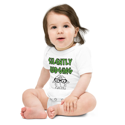 Baby short sleeve one piece Silently Judging Ewe