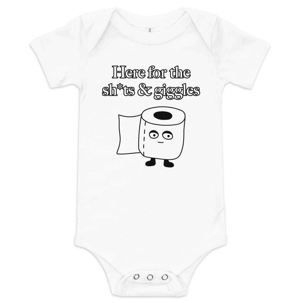 Baby short sleeve one piece Here for the sh*ts & giggles