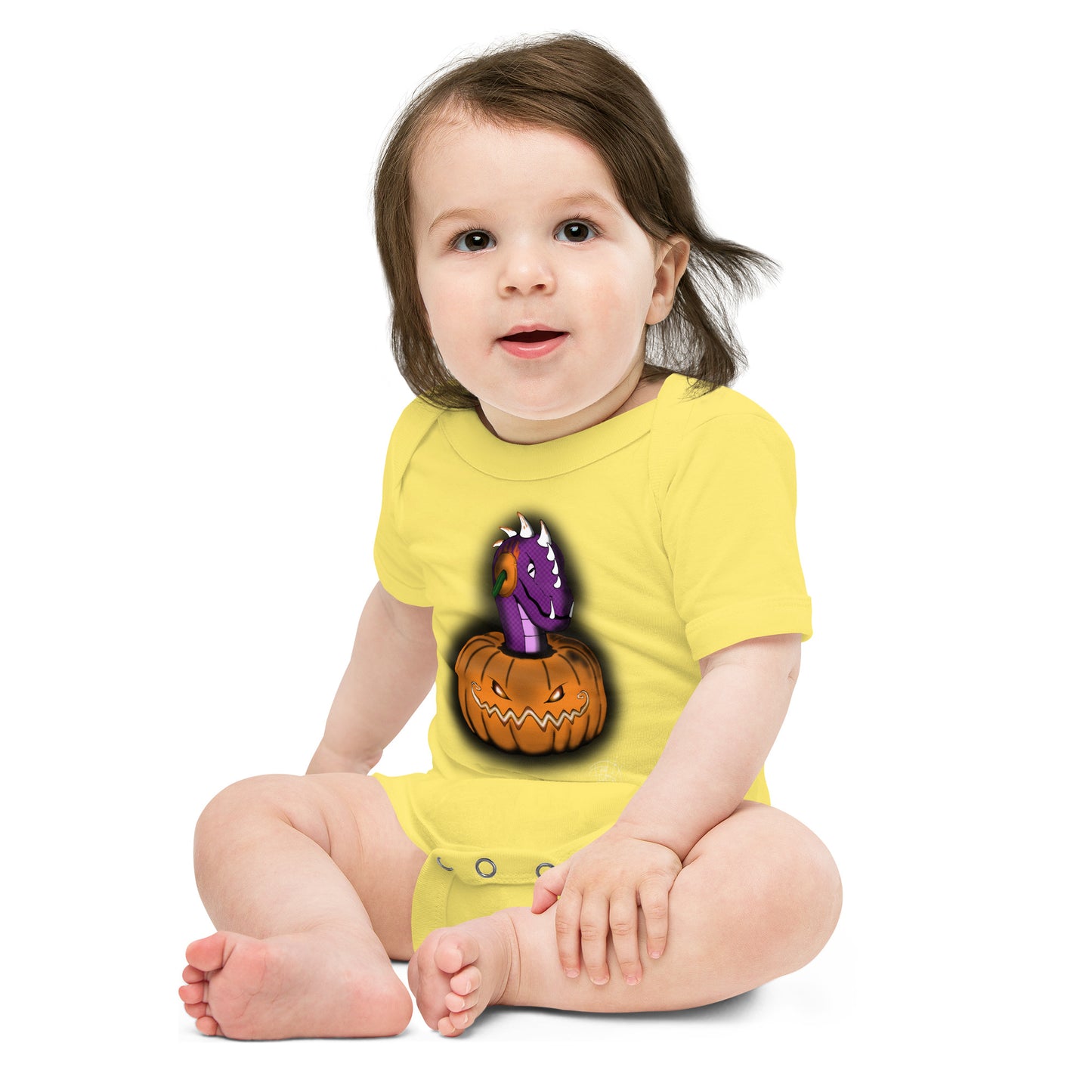 Baby short sleeve one piece Halloween Pumpkin Peekaboo