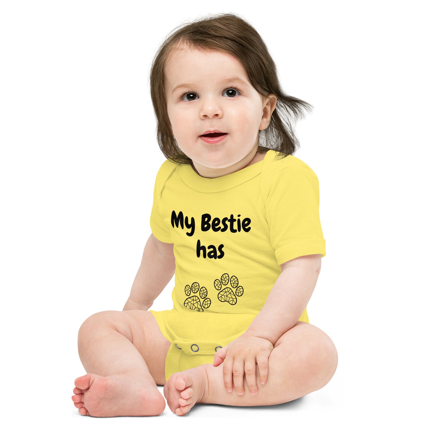 Baby short sleeve one piece My Bestie Has Paws
