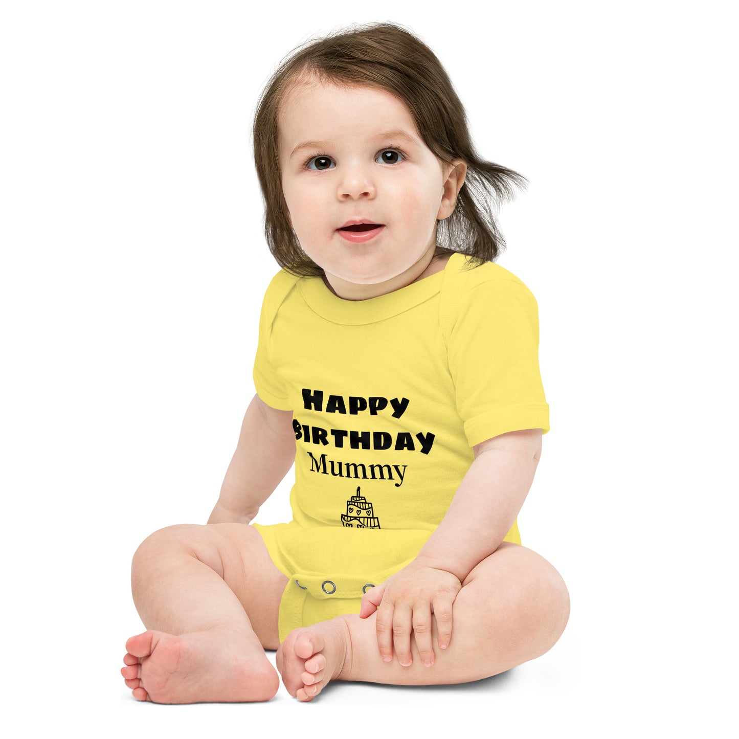 Baby short sleeve one piece Happy Birthday Mummy