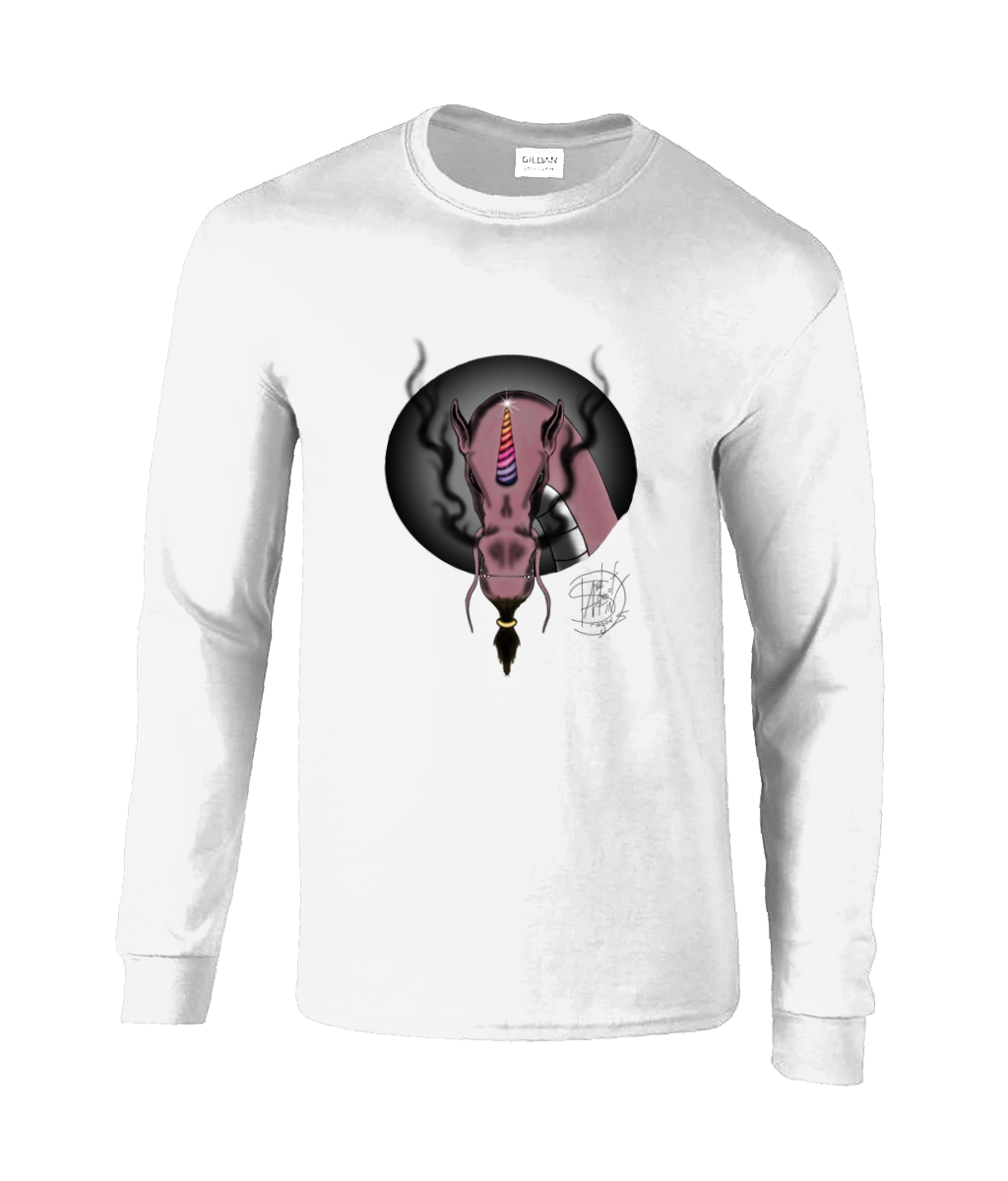 Gildan GD014 Ultra Cotton Adult Long Sleeve T-Shirt Sparkles The Unicorn Dragon