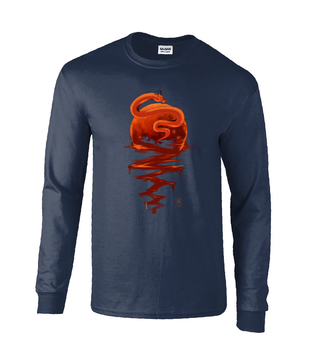 Gildan GD014 Ultra Cotton Adult Long Sleeve T-Shirt Blood Moon