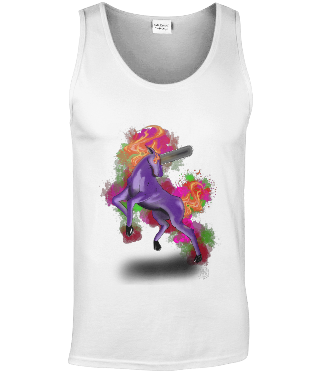 Gildan GD012 Softstyle Adult Tank Top Chainsaw Unicorn