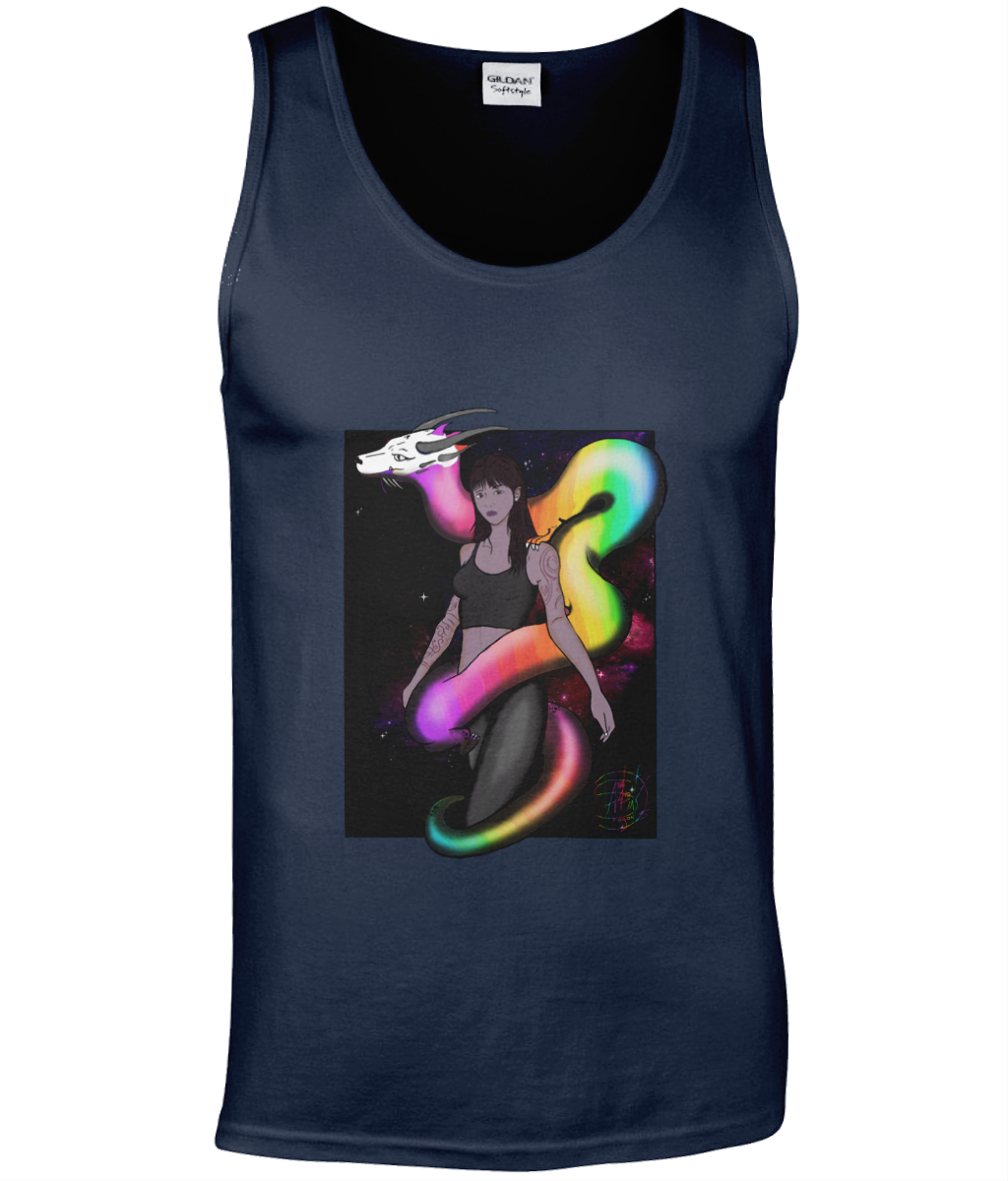 Gildan GD012 Softstyle Adult Tank Top rainbow dragon 23