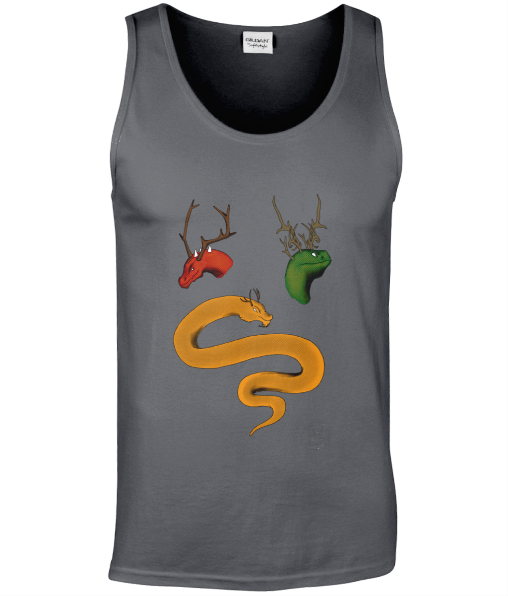 Gildan GD012 Softstyle Adult Tank Top Trio Of Dragons