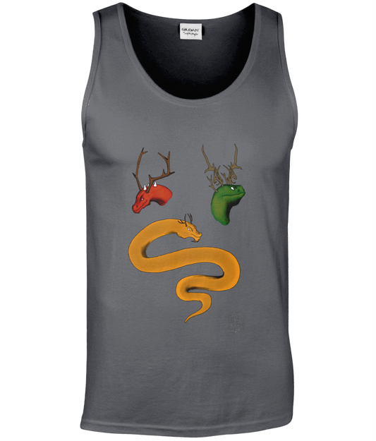 Gildan GD012 Softstyle Adult Tank Top Trio Of Dragons