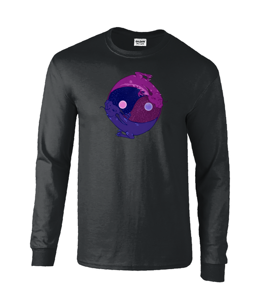 Gildan GD014 Ultra Cotton Adult Long Sleeve T-Shirt Yin Yang Dragon