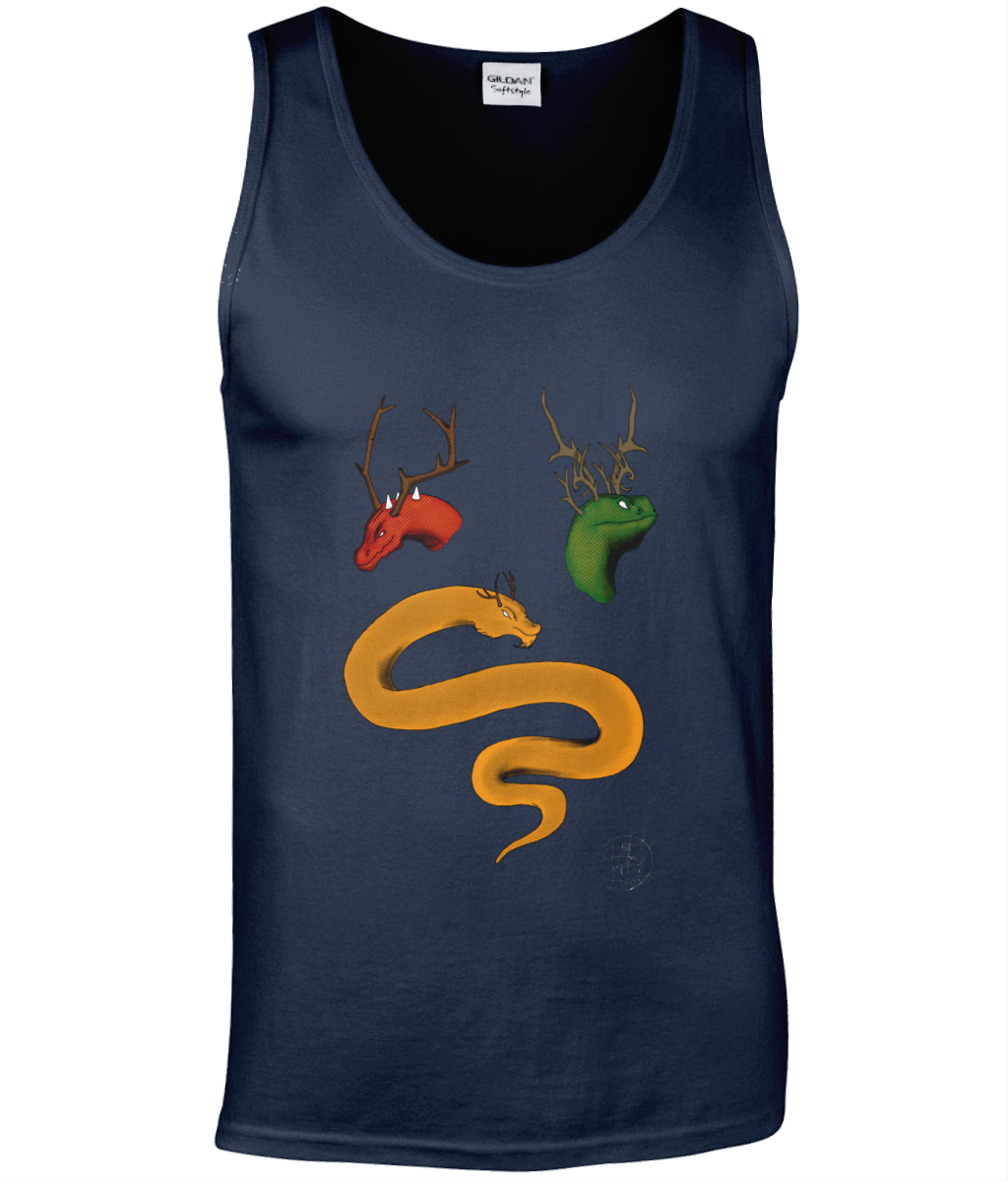 Gildan GD012 Softstyle Adult Tank Top Trio Of Dragons