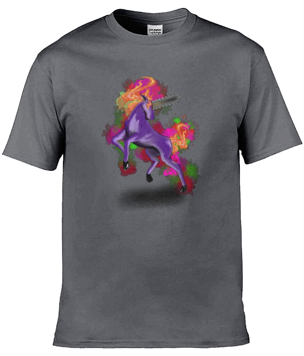 Gildan GD001 Softstyle Adult Ringspun T-Shirt Chainsaw Unicorn