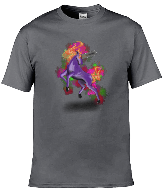 Gildan GD001 Softstyle Adult Ringspun T-Shirt Chainsaw Unicorn