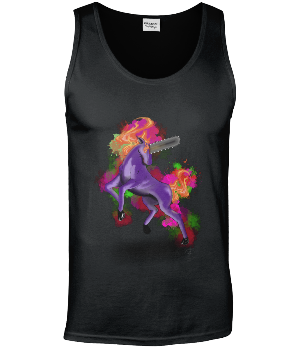 Gildan GD012 Softstyle Adult Tank Top Chainsaw Unicorn