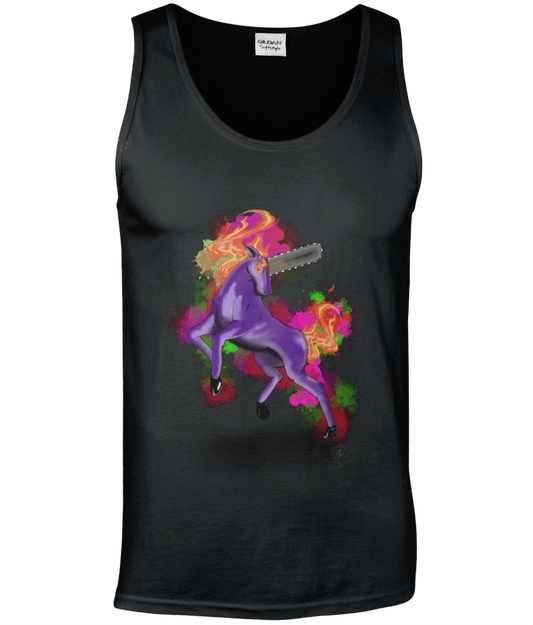 Gildan GD012 Softstyle Adult Tank Top Chainsaw Unicorn