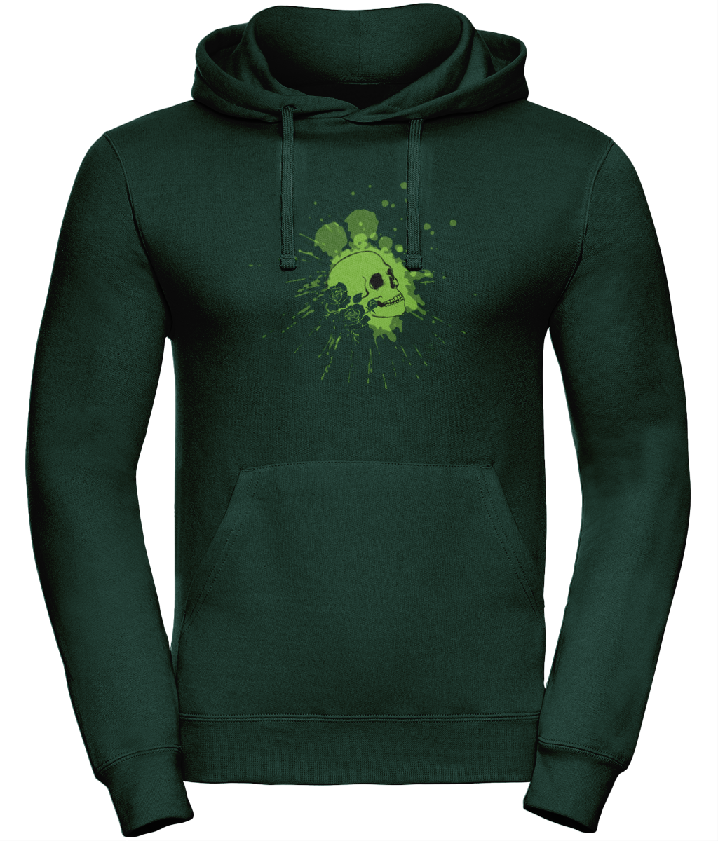 Uneek UC509 Deluxe Hoodie GREEN SKULL & ROSES