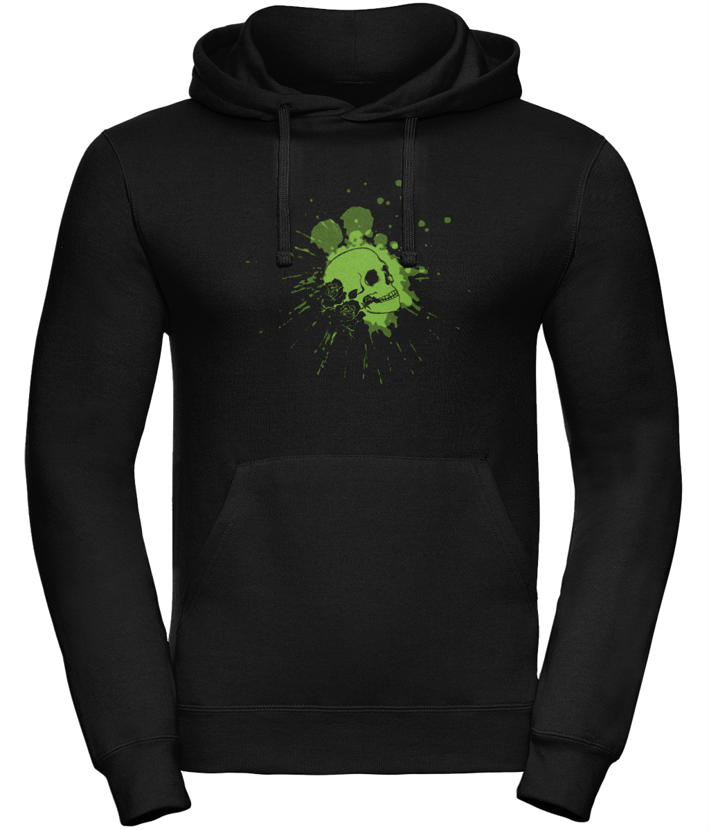 Uneek UC509 Deluxe Hoodie GREEN SKULL & ROSES