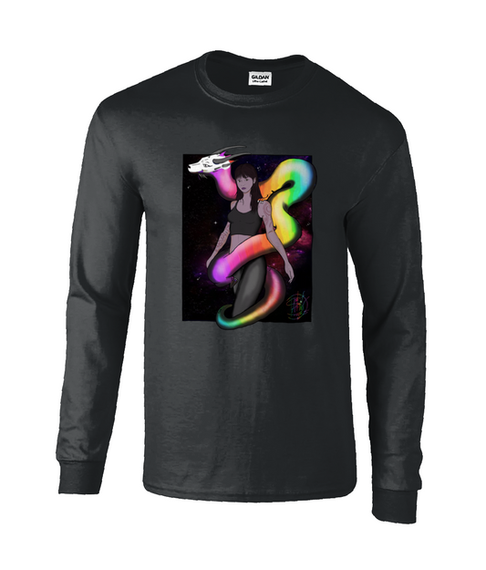 Gildan GD014 Ultra Cotton Adult Long Sleeve T-Shirt rainbow dragon 23