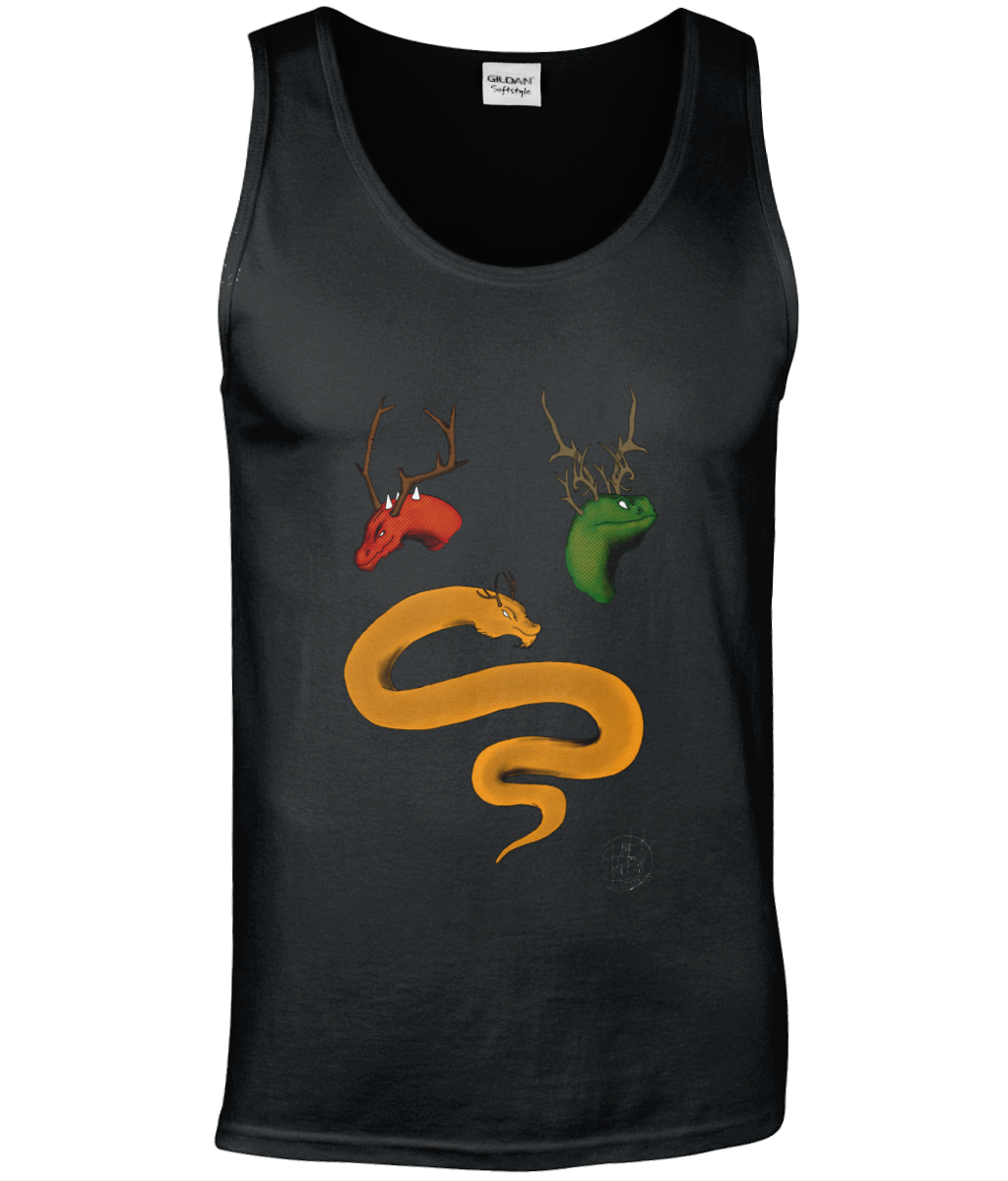 Gildan GD012 Softstyle Adult Tank Top Trio Of Dragons