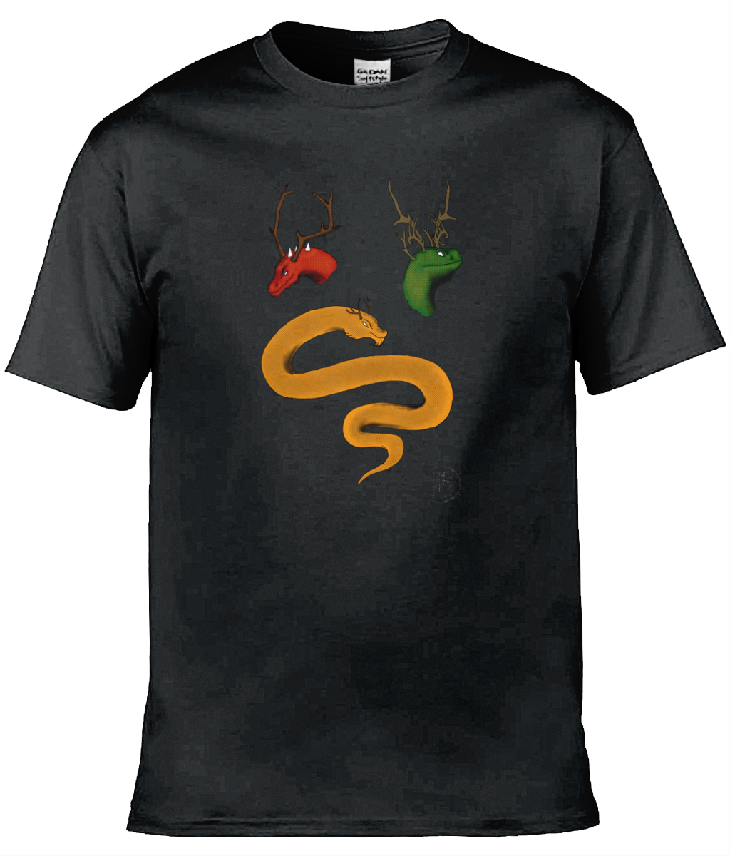 Gildan GD001 Softstyle Adult Ringspun T-Shirt Trio Of Dragons