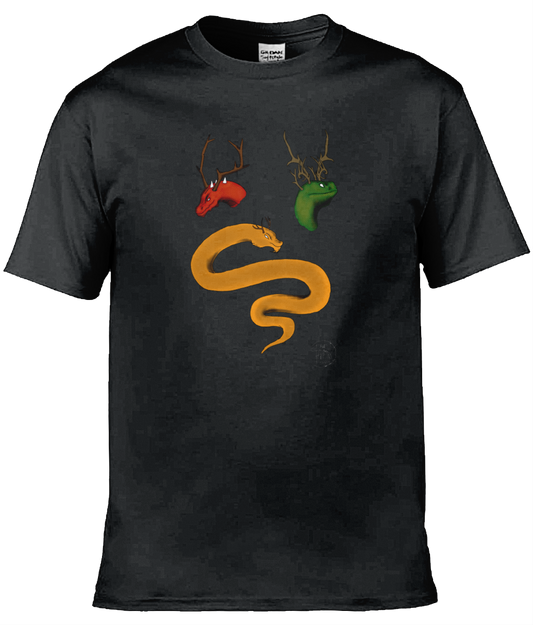 Gildan GD001 Softstyle Adult Ringspun T-Shirt Trio Of Dragons