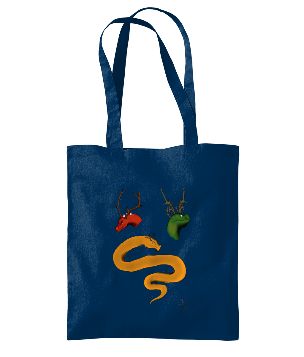 Westford Mill WM261 Organic Premium Cotton Tote Trio Of Dragons