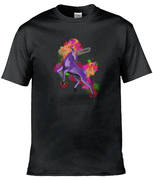 Gildan GD001 Softstyle Adult Ringspun T-Shirt Chainsaw Unicorn