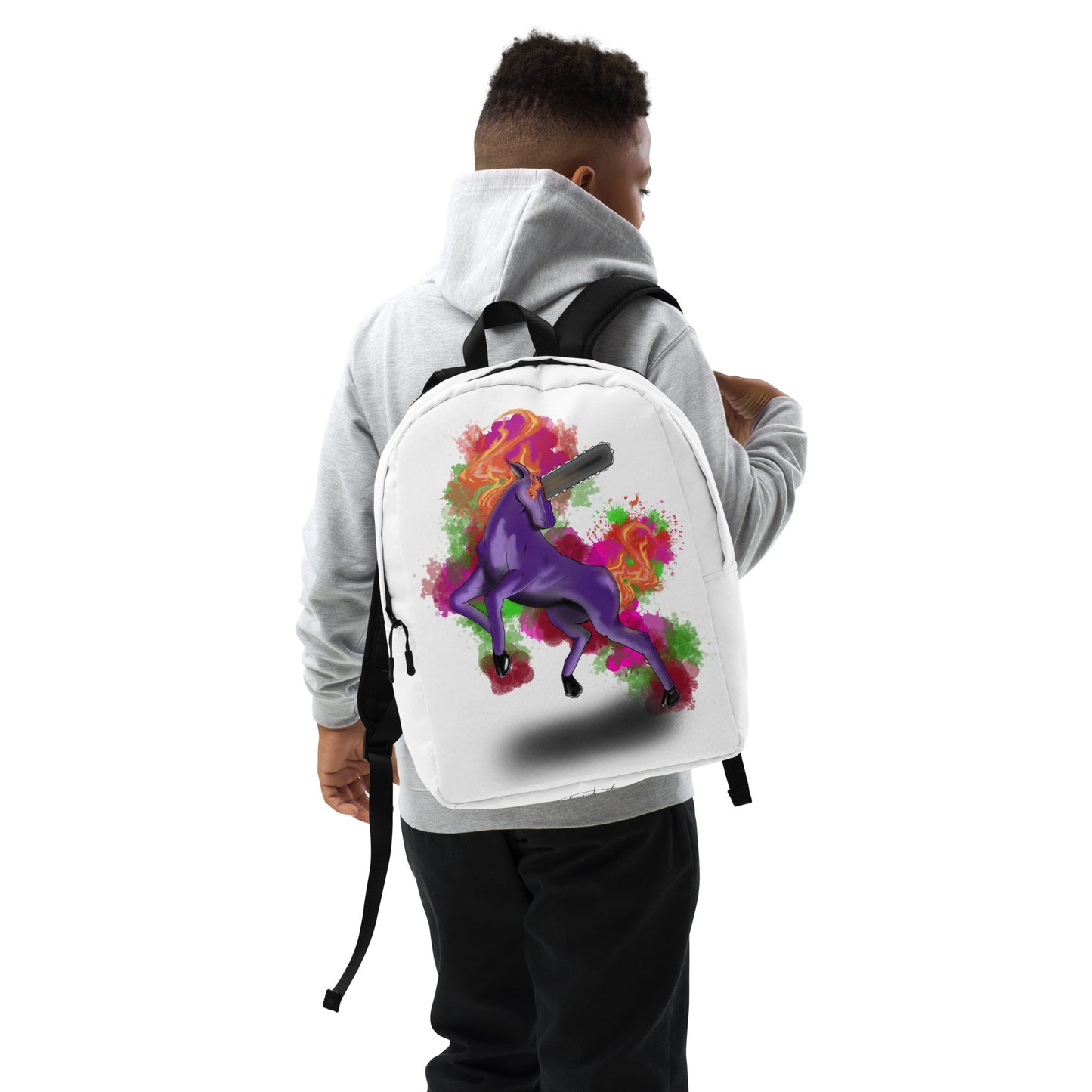 Minimalist Backpack Chainsaw Unicorn