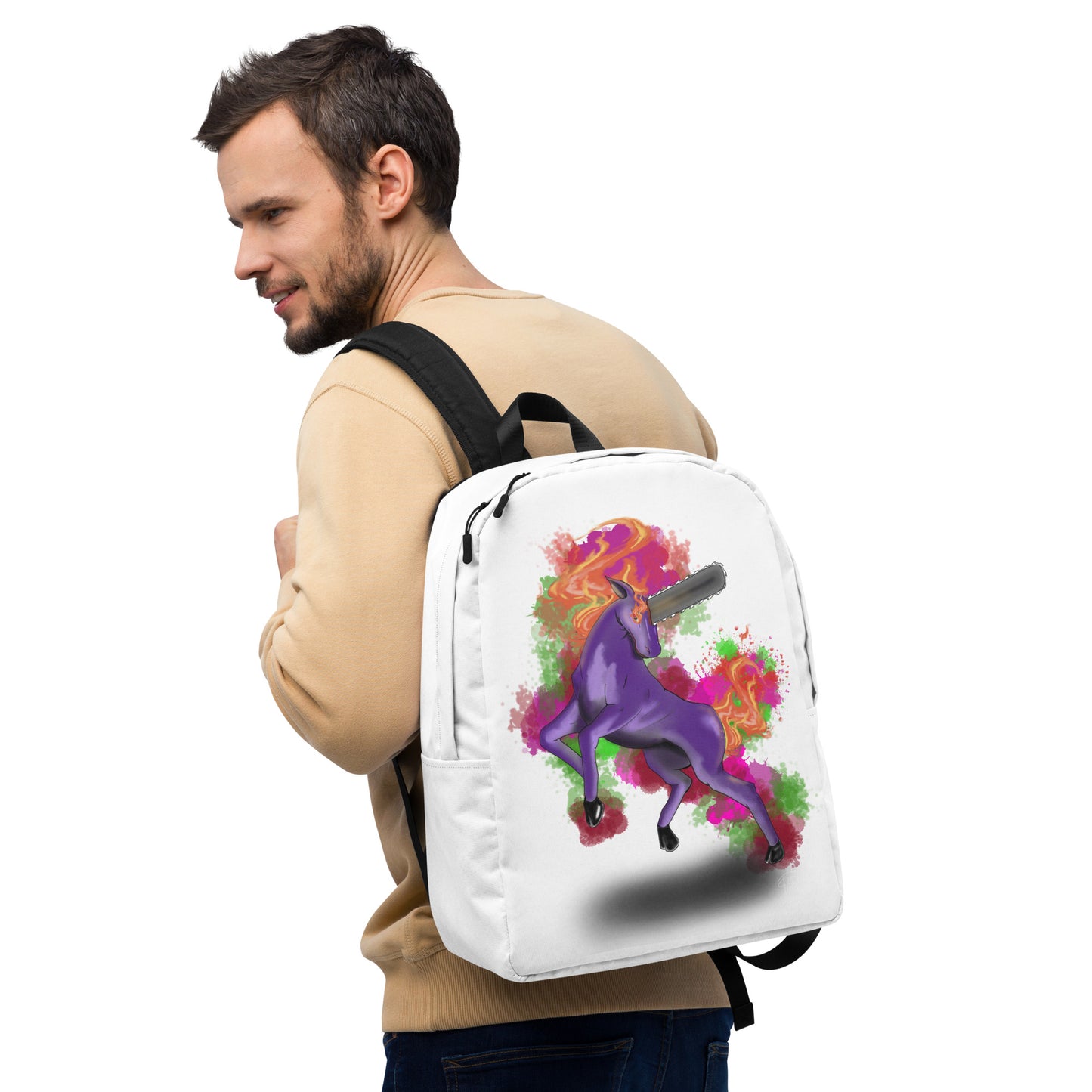 Minimalist Backpack Chainsaw Unicorn