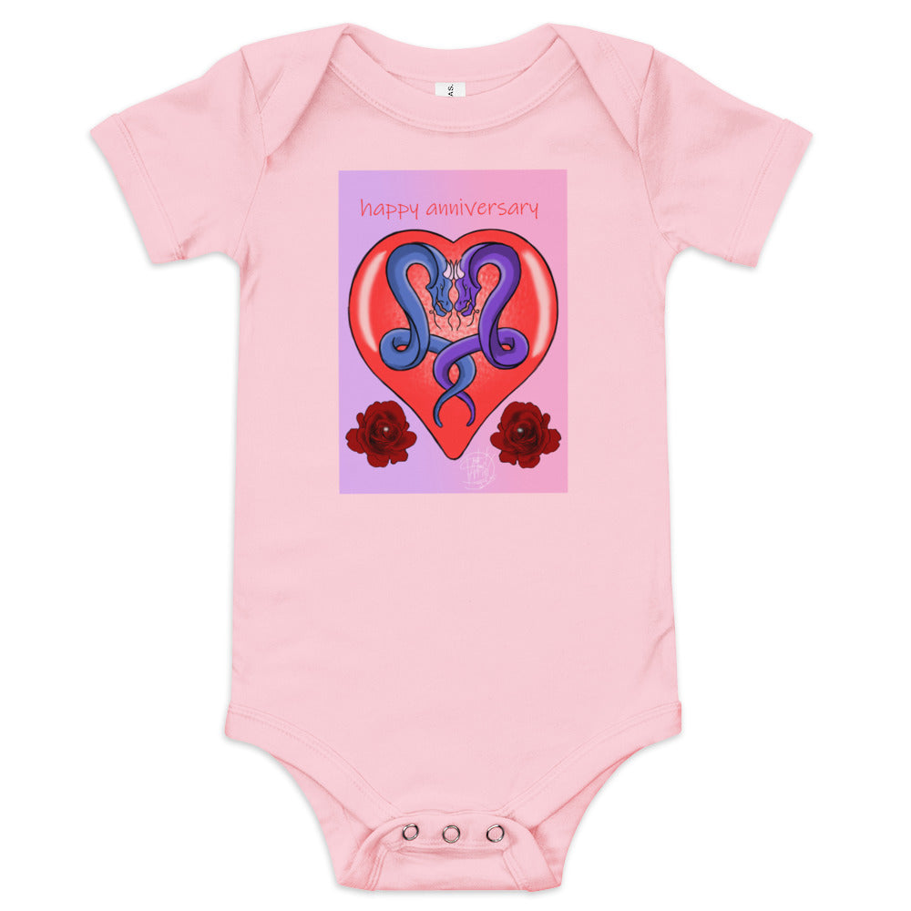 Baby short sleeve one piece Anniversary Dragon