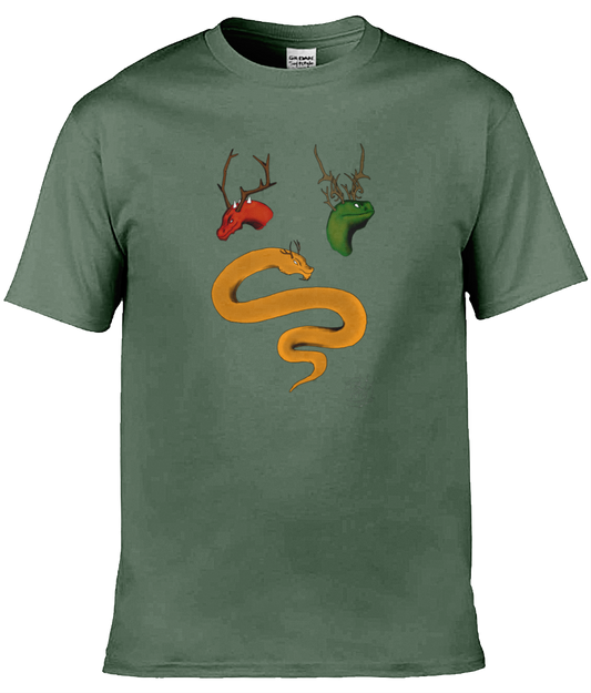 Gildan GD001 Softstyle Adult Ringspun T-Shirt Trio Of Dragons