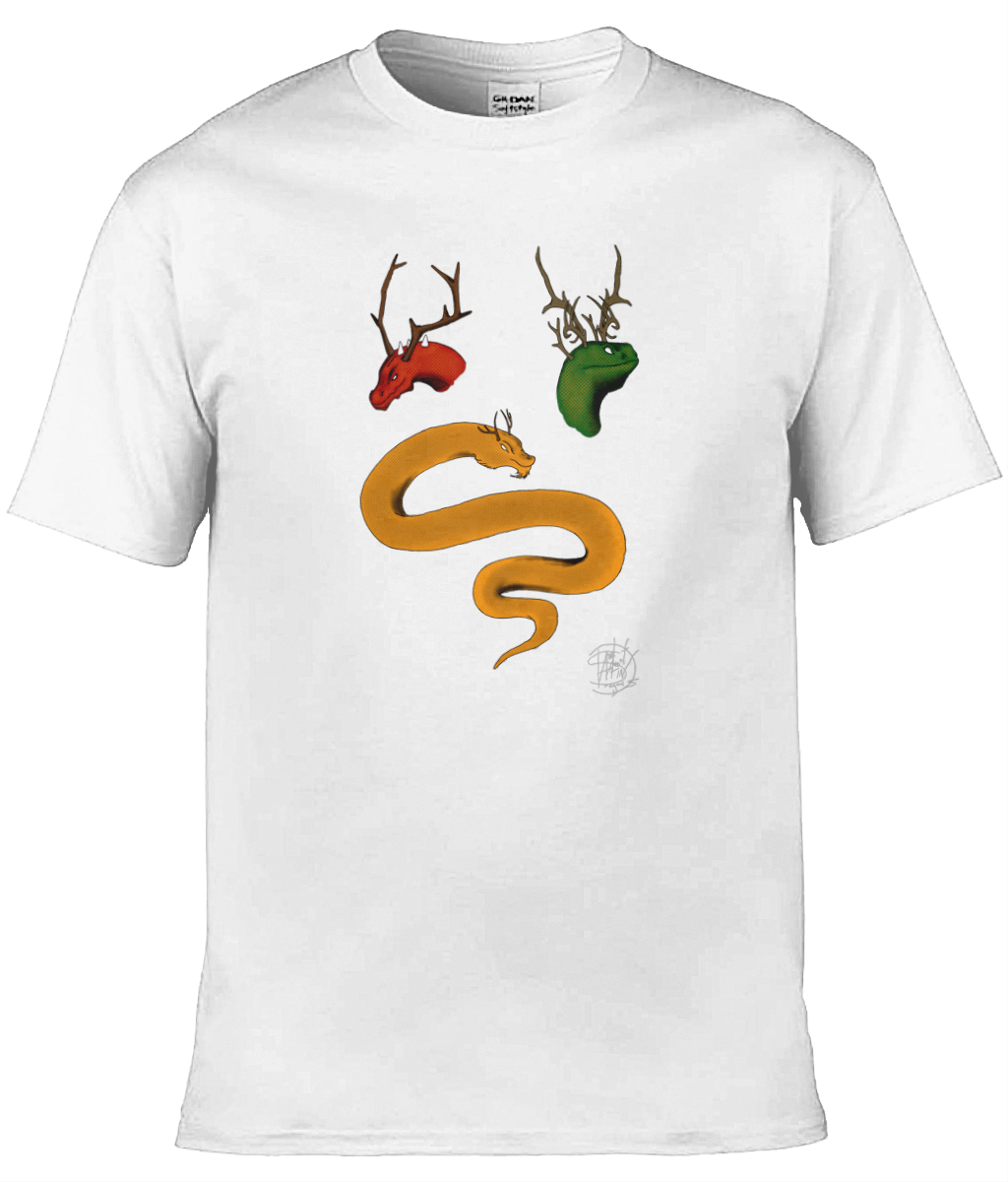 Gildan GD001 Softstyle Adult Ringspun T-Shirt Trio Of Dragons