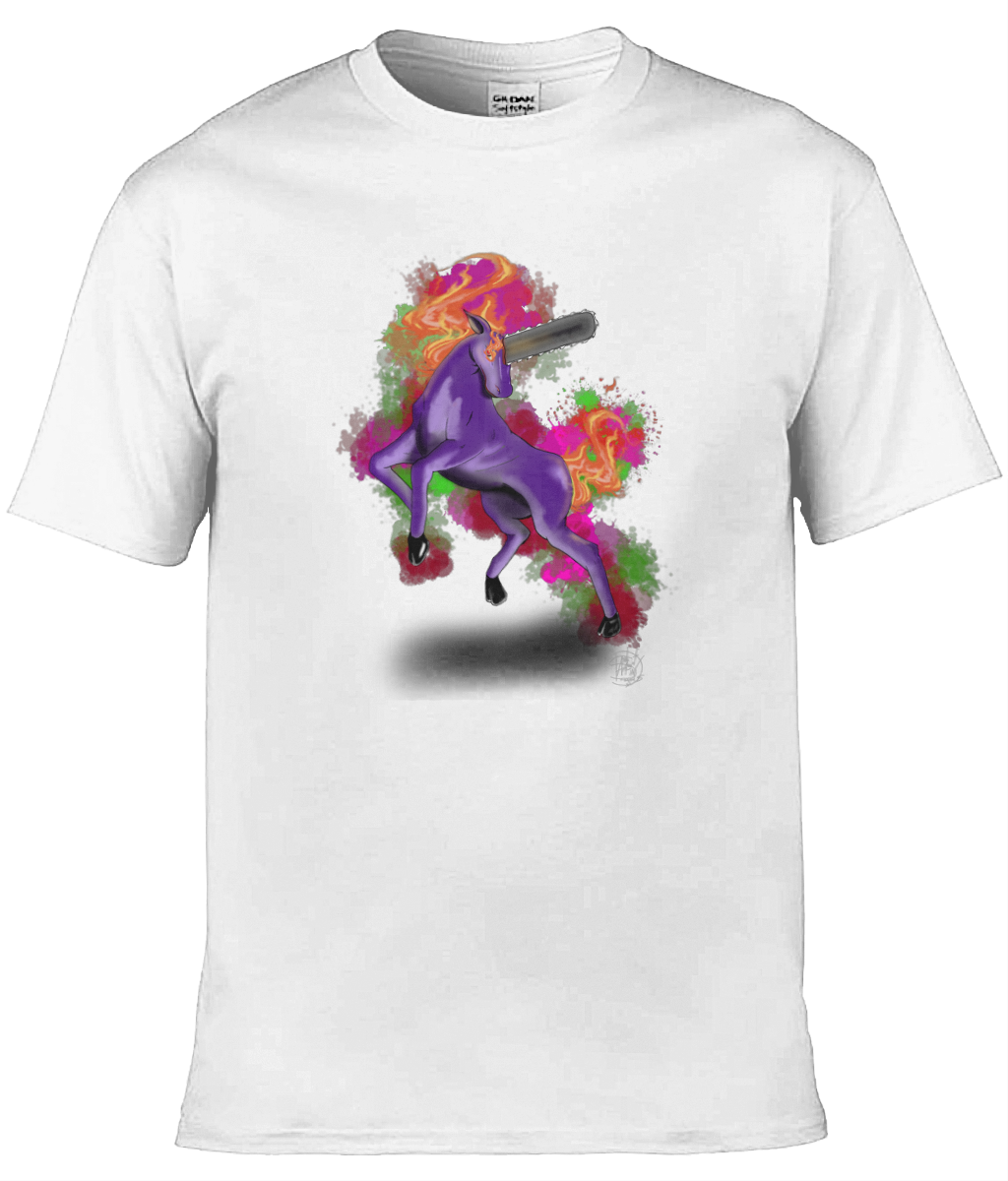 Gildan GD001 Softstyle Adult Ringspun T-Shirt Chainsaw Unicorn