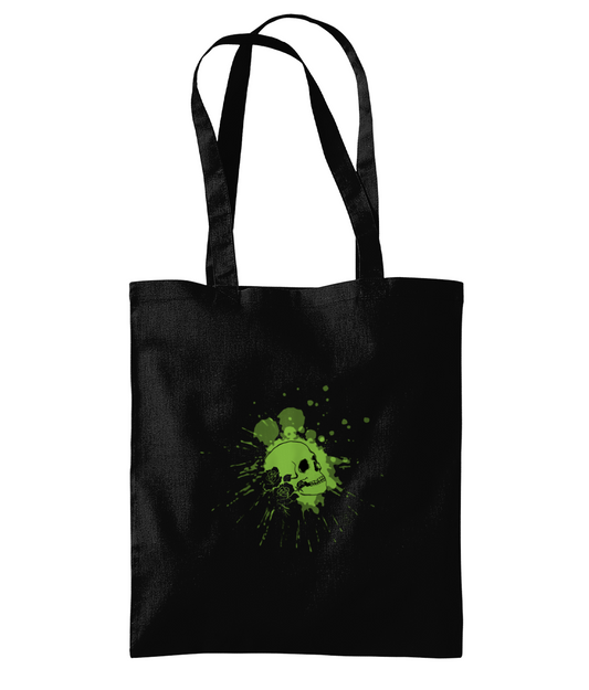 Westford Mill WM261 Organic Premium Cotton Tote GREEN SKULL & ROSES