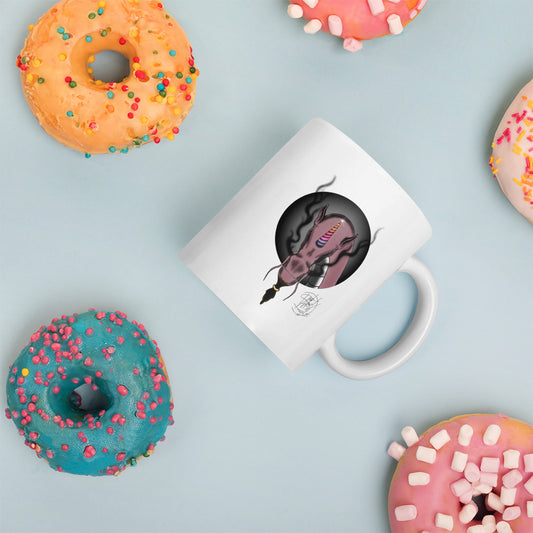 White glossy mug Sparkles The Unicorn Dragon