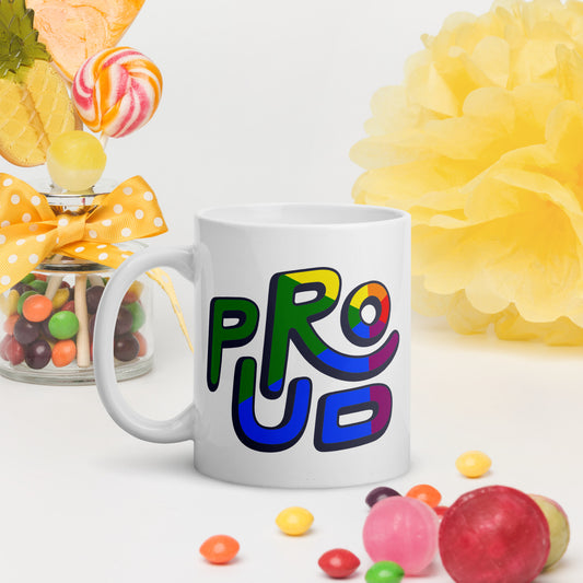 White glossy mug Proud