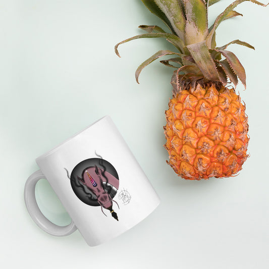 White glossy mug Sparkles The Unicorn Dragon