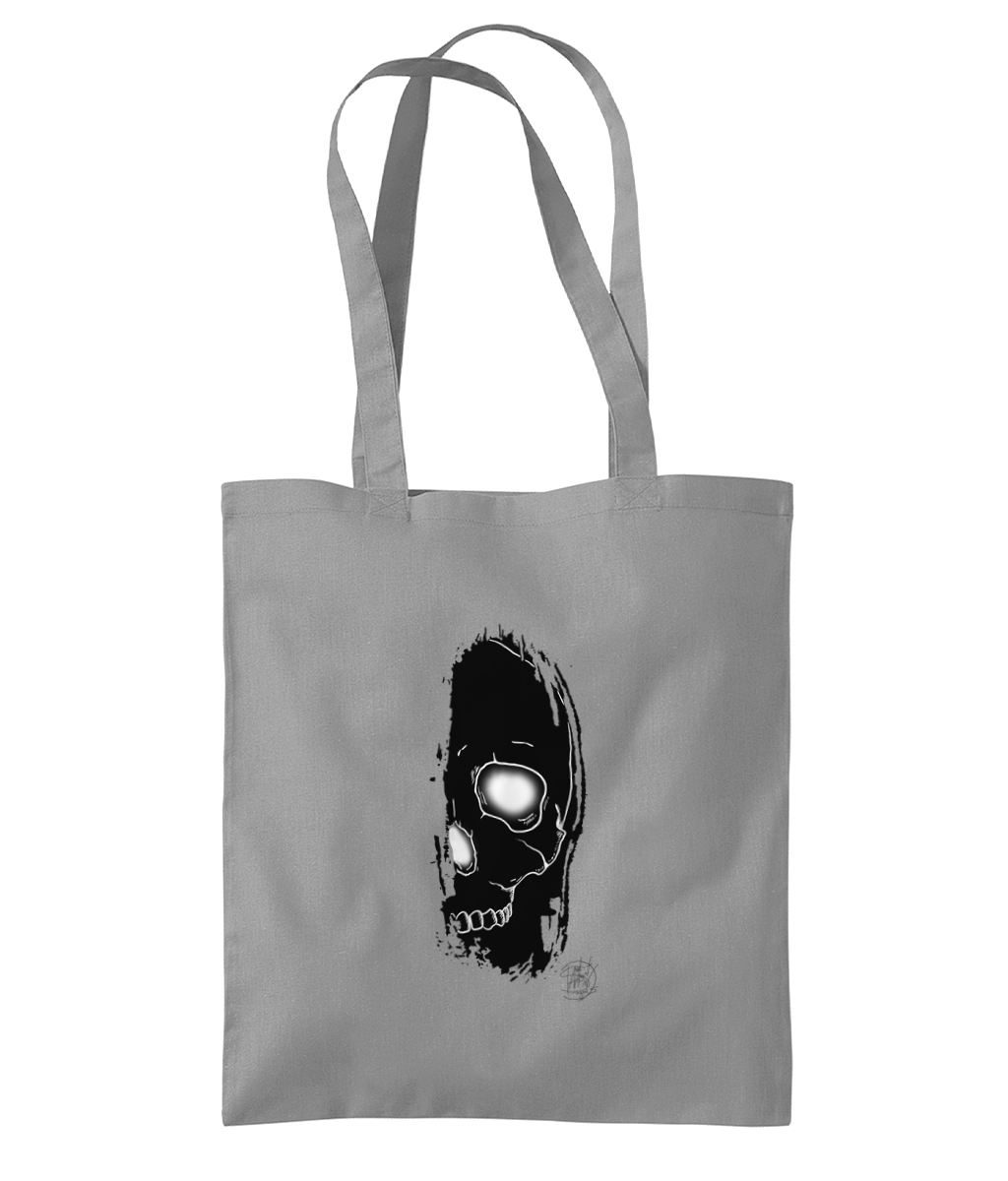 Westford Mill WM261 Organic Premium Cotton Tote Brush Skull Black Logo